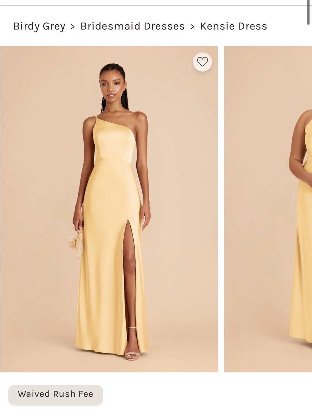 Birdy Grey One-Shoulder Pale Yellow Evening Gown